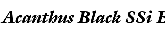 Acanthus Black SSi Black Italic font preview