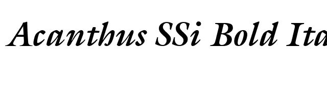 Acanthus SSi Bold Italic font preview