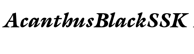 AcanthusBlackSSK Italic font preview