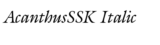 AcanthusSSK Italic font preview