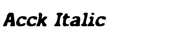 Acck Italic font preview