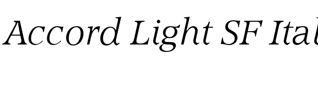 Accord Light SF Italic font preview