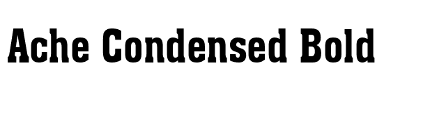 Ache Condensed Bold font preview