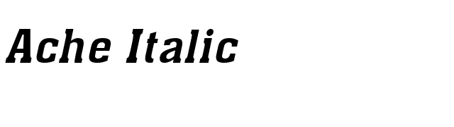 Ache Italic font preview