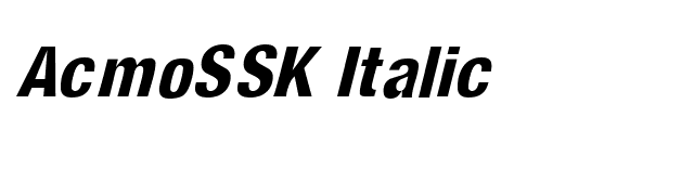 AcmoSSK Italic font preview