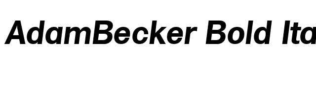 AdamBecker Bold Italic font preview