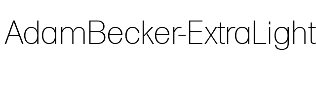 AdamBecker-ExtraLight font preview