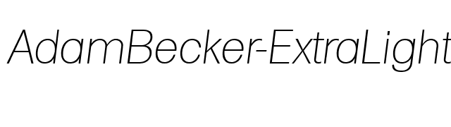 AdamBecker-ExtraLight Italic font preview