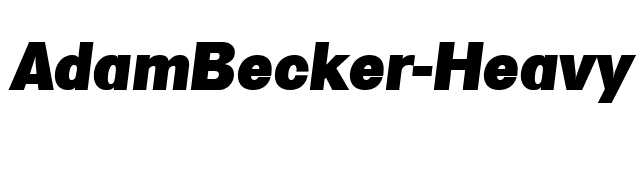 AdamBecker-Heavy Italic font preview