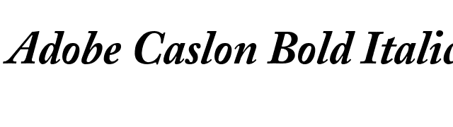 Adobe Caslon Bold Italic font preview