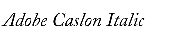 Adobe Caslon Italic font preview