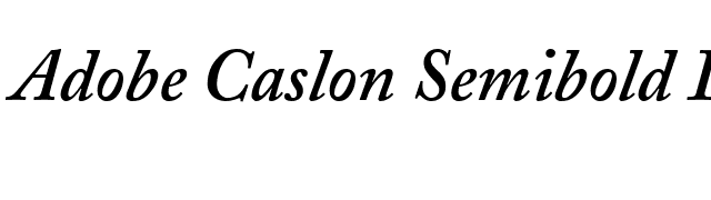 Adobe Caslon Semibold Italic font preview