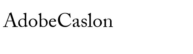 AdobeCaslon font preview