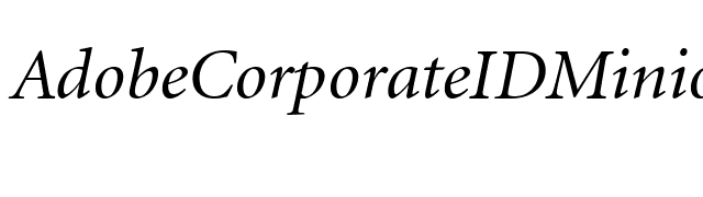 AdobeCorporateIDMinion-Italic font preview