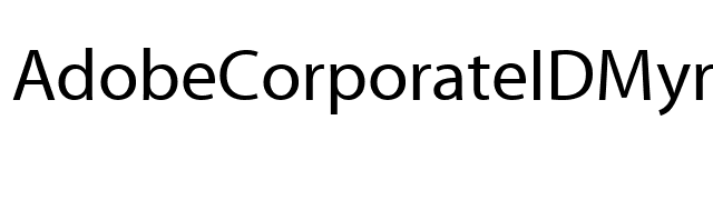 AdobeCorporateIDMyriad font preview