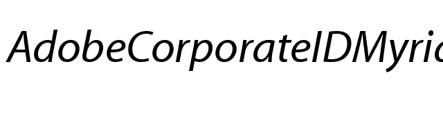 AdobeCorporateIDMyriad-Italic font preview