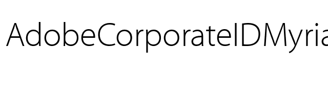 AdobeCorporateIDMyriad-Light font preview