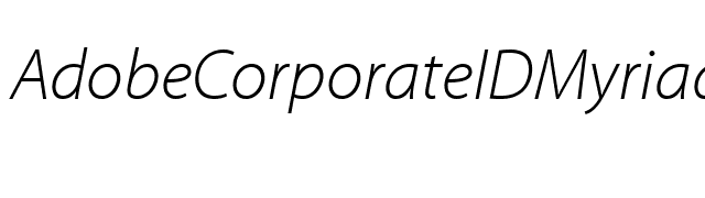 AdobeCorporateIDMyriad-Light Italic font preview