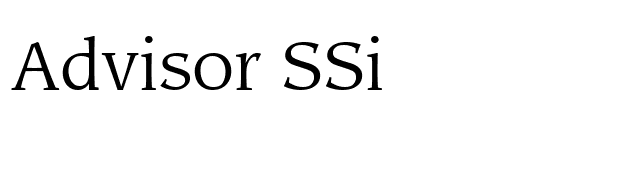 Advisor SSi font preview