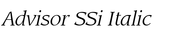 Advisor SSi Italic font preview