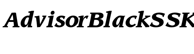 AdvisorBlackSSK Italic font preview