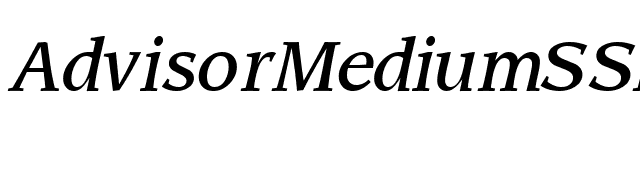 AdvisorMediumSSK Italic font preview