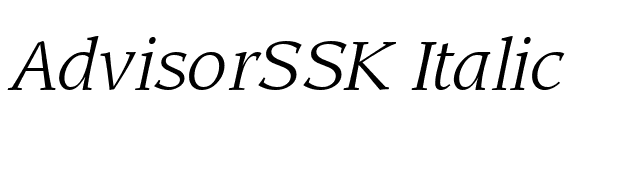 AdvisorSSK Italic font preview