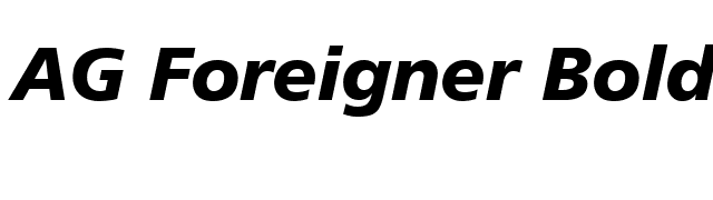 AG Foreigner Bold Italic font preview