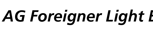 AG Foreigner Light Bold Italic Bold font preview