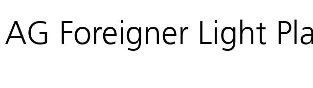 AG Foreigner Light Plain Medium font preview