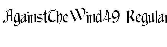 AgainstTheWind49 Regular ttcon font preview