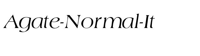 Agate-Normal-It font preview