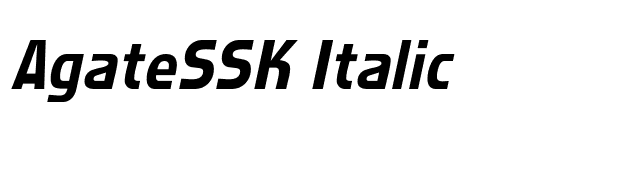 AgateSSK Italic font preview