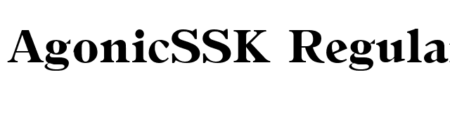 AgonicSSK Regular font preview