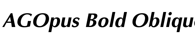 AGOpus Bold Oblique font preview