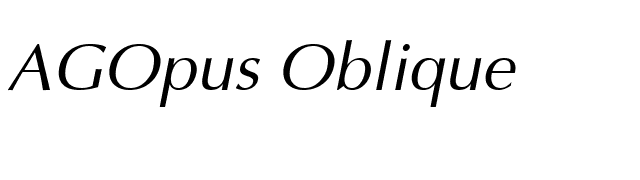 AGOpus Oblique font preview