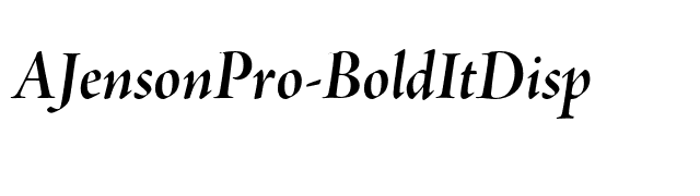 AJensonPro-BoldItDisp font preview