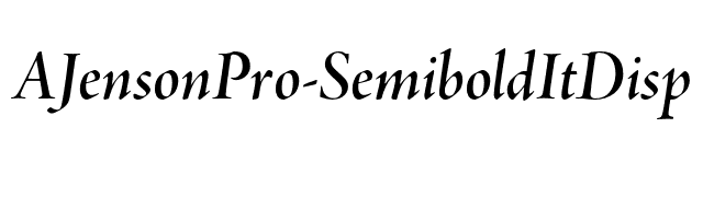 AJensonPro-SemiboldItDisp font preview