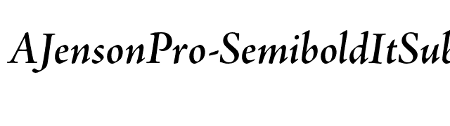 AJensonPro-SemiboldItSubh font preview