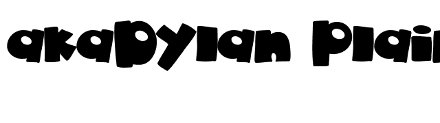 akaDylan Plain font preview