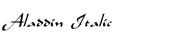 Aladdin Italic font preview