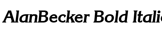 AlanBecker Bold Italic font preview