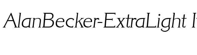 AlanBecker-ExtraLight Italic font preview