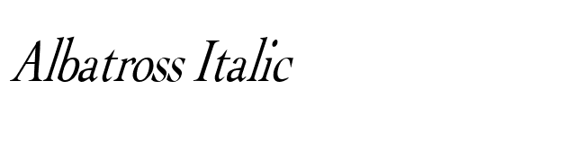 Albatross Italic font preview