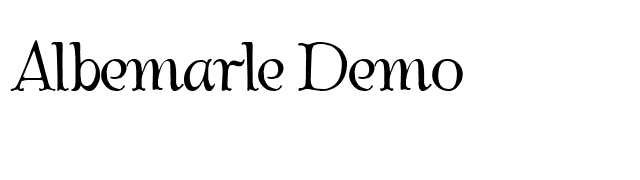 Albemarle Demo font preview