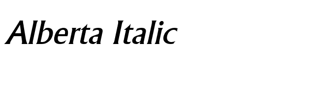 Alberta Italic font preview