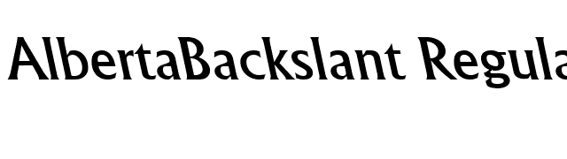 AlbertaBackslant Regular font preview