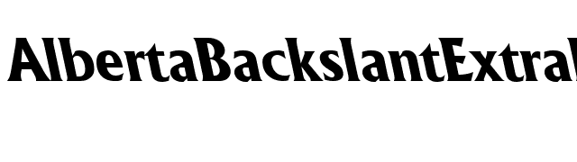 AlbertaBackslantExtrabold Regular font preview