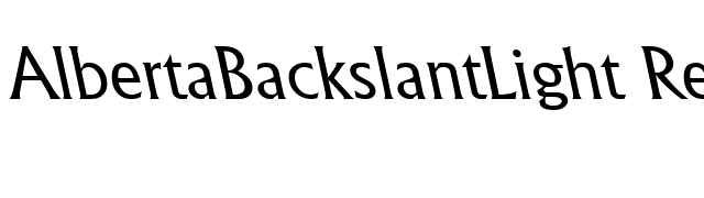 AlbertaBackslantLight Regular font preview