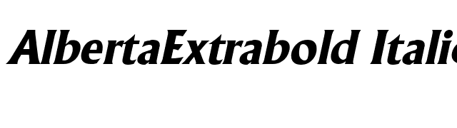 AlbertaExtrabold Italic font preview